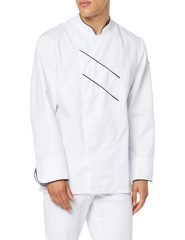 BP 1538-400-2132-52, Chef's jacket, Long sleeve with cuffs 215,00 g/m², fabric blend white/black, 41