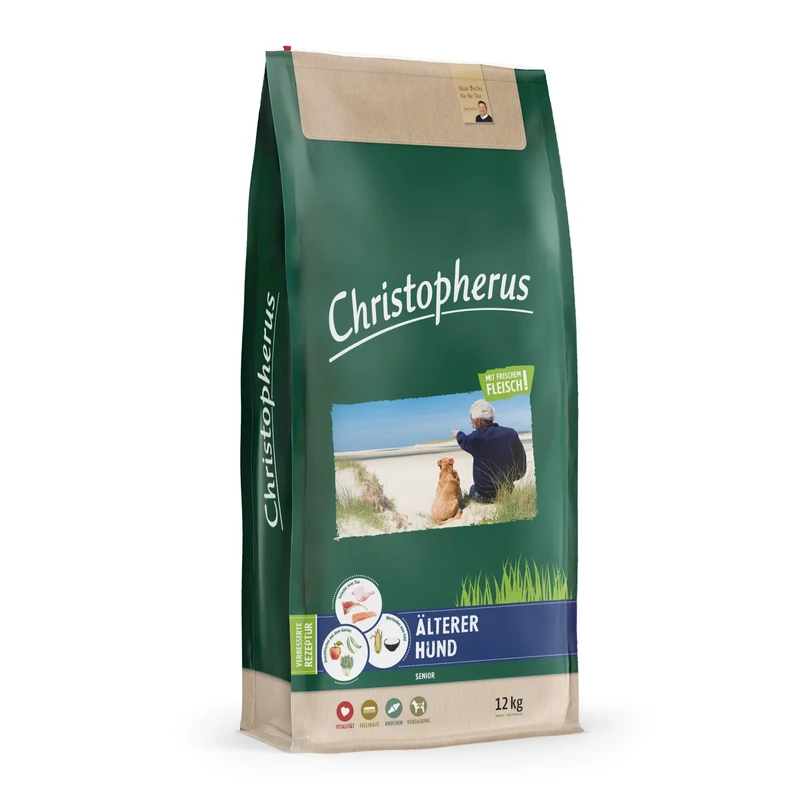 Christopherus Senior Complete Food for Older Dog from Age 6 Dry Food Poultry Lamb Egg Rice Croquette Size Approx. 1 cm Older Dog 12 kg