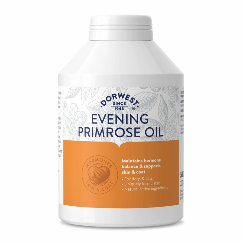 Dorwest Herbs Evening Primrose Oil Capsules for Dogs and Cats 500 Capsules