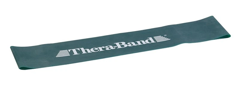 THERABAND Resistance Band Loop, Professional Latex Band for Pilates, Crossfit, Yoga, Stretching, Physical Therapy, Strength Training without Weights, 45.5cm, Green, Heavy, Intermediate Level 1, 10 Pack