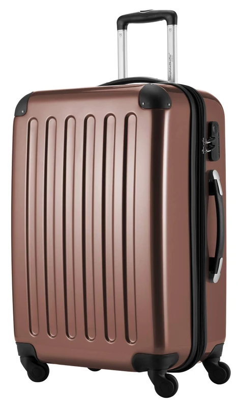 HAUPTSTADTKOFFER® · Hard-Side Suitcase Brown high Gloss · Dimension ca. 63 x 42 x 28 cm + 4 cm Volume Expansion · max. 87 Liter Filling Volume