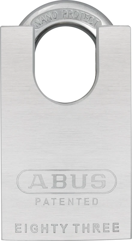 ABUS Padlock 83CS/50 - for Doors, Gates, cabinets and Much More. - Chrome-Plated Lock Body Made of Solid Brass - Additional Shackle Protection - incl. 2 Keys - Silver