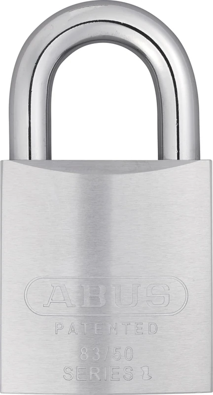 ABUS Padlock 83/50 - for Doors, Gates, cabinets and Much More. - Chrome-Plated Lock Body Made of Solid Brass - incl. 2 Keys - Silver