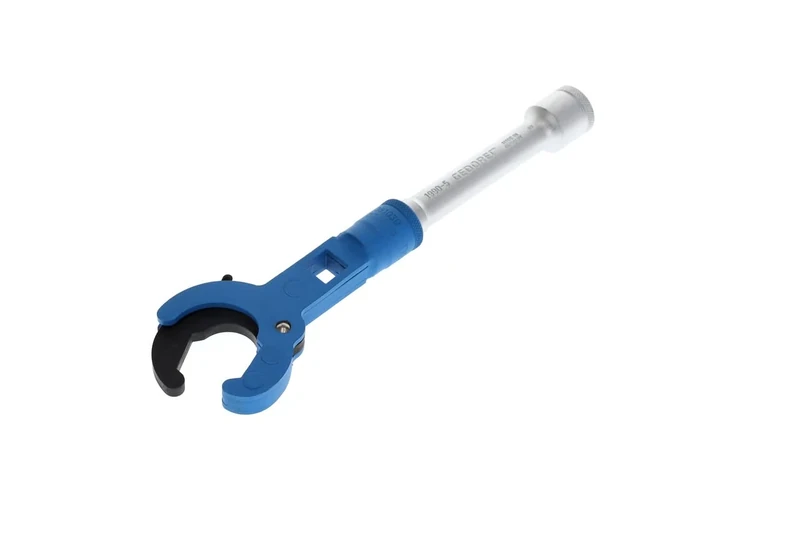 GEDORE wheeliator valve spanner with extension, 1/2", for Eurocone wheeliator valves with knurled and hex joints, Flat, 381030