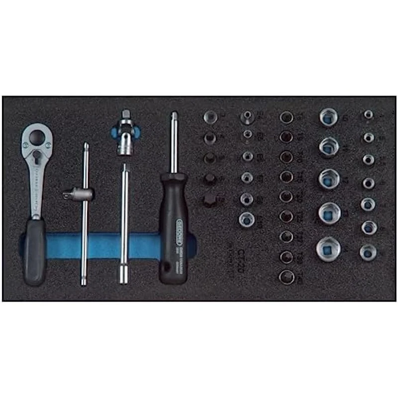 Gedore 1500CT1-20 1/3 mm Check-Tool-Module Socket with 1/4 mm Wrench Bit - Silver