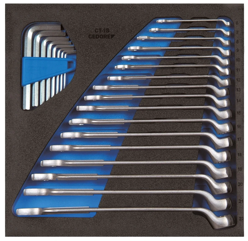 Gedore 1500CT2-1B 2/3 Check-Tool-Module Combination Wrench Bent - Silver