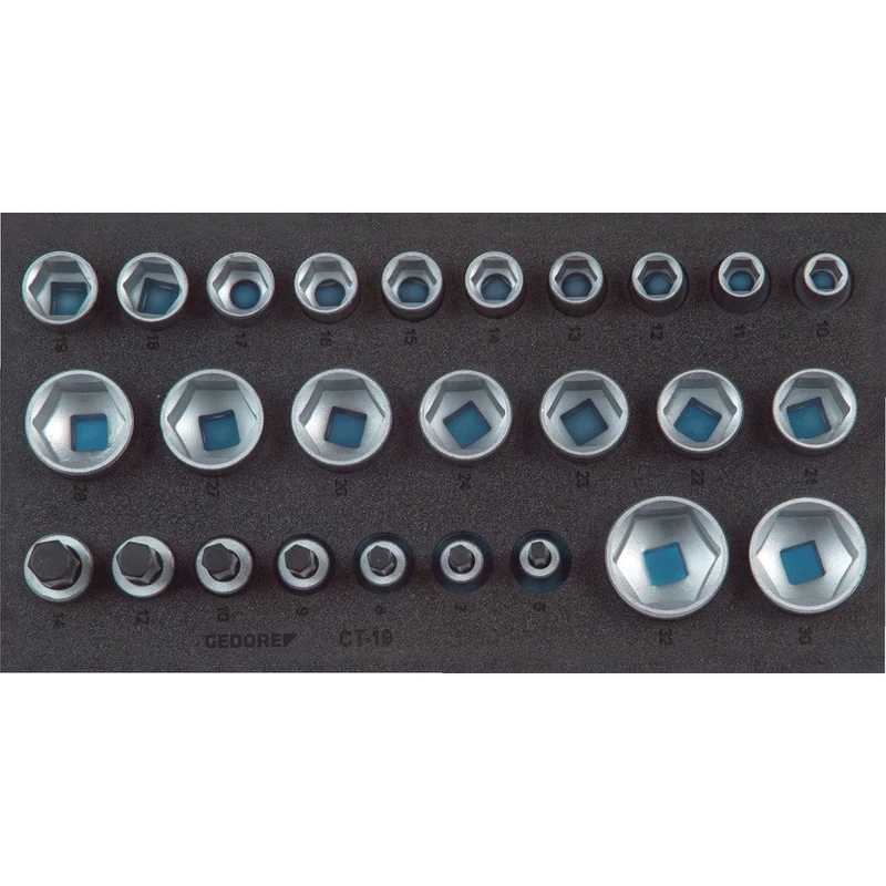 Gedore 1500CT1-19 1/3 6-Inch Check-Tool-Module Socket Wrench Bit - Silver