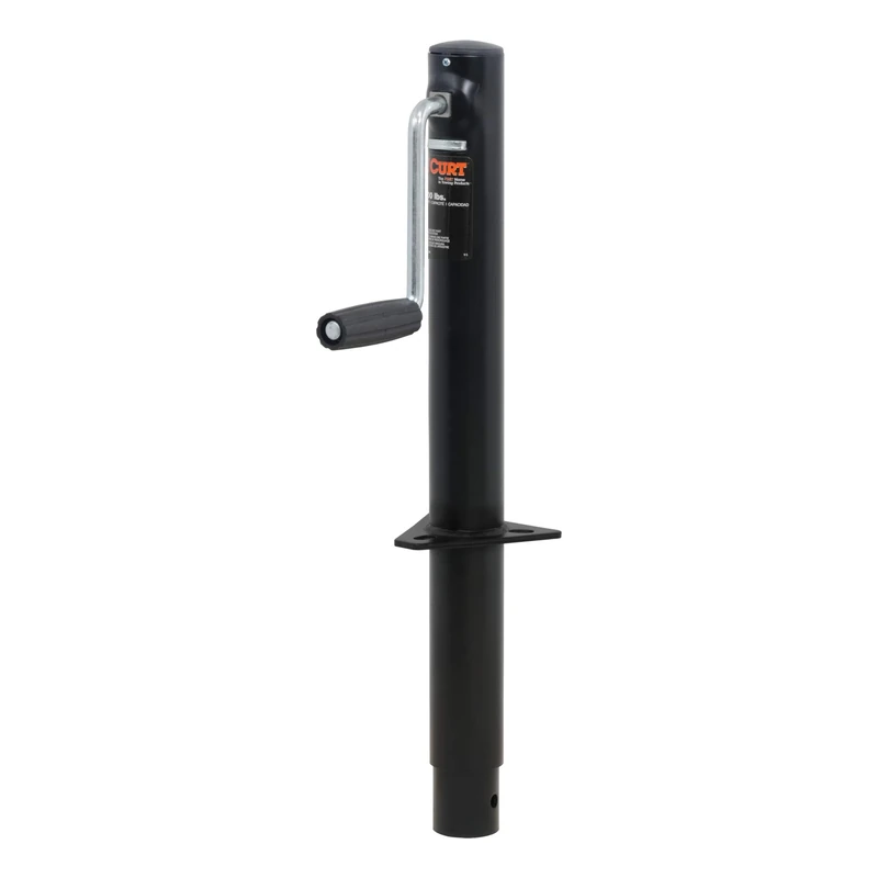 CURT 28204 A-Frame Trailer Jack, 2,000 lbs, 15 Inches Vertical Travel, Black