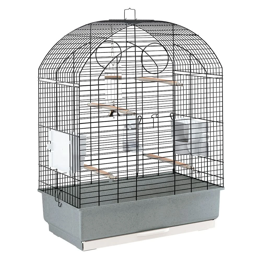 Ferplast Bird Cage Aviary Viola Large Cage for Birds, Parakeets, Parrotlets, Cockatiels, Parrots, Metal, Accessories included Rotating Feeders Perches, 59 x 33 x h 80 cm
