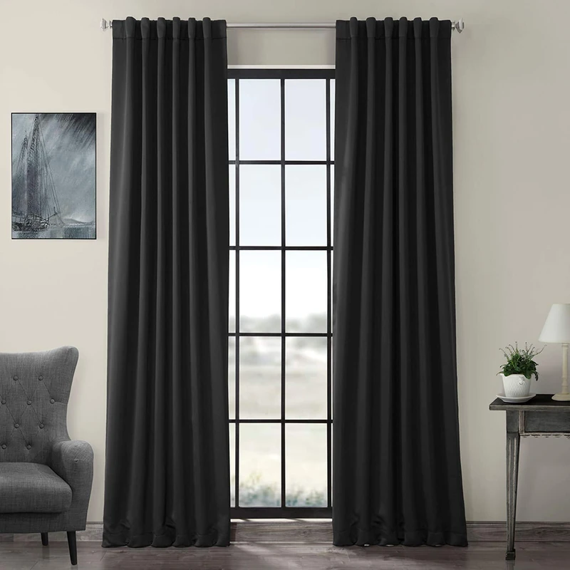 HPD Half Price Drapes Room Darkening Curtains 120 Inches Long for Bedroom & Living Room (1 Panel), 50 X 120, Jet Black