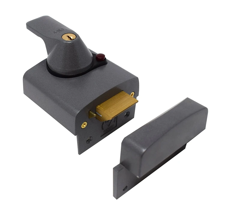 Yale P-BS1-DMG-PB-60, BS1 British Standard Nightlatch, 60 mm, Metallic Finish, High Security Approved by Insurance Companies, Dark Metallic Gray