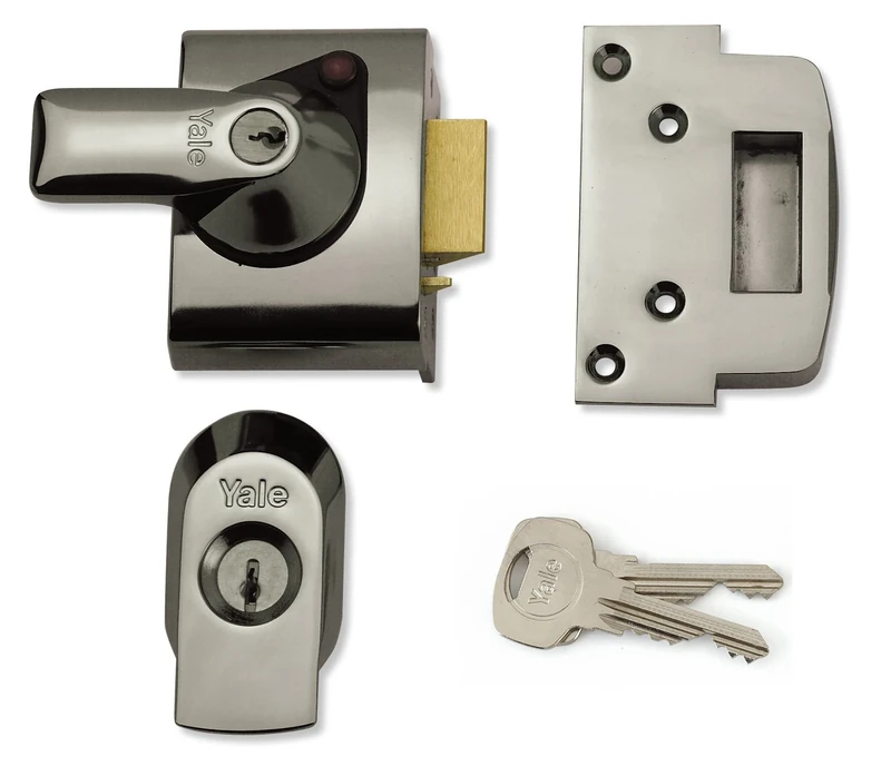 Yale P-BS2-CH-CH-40 - BS2 British Standard Nightlatch - 40mm - Chrome Finish - High Security Approved by Insurance Companies