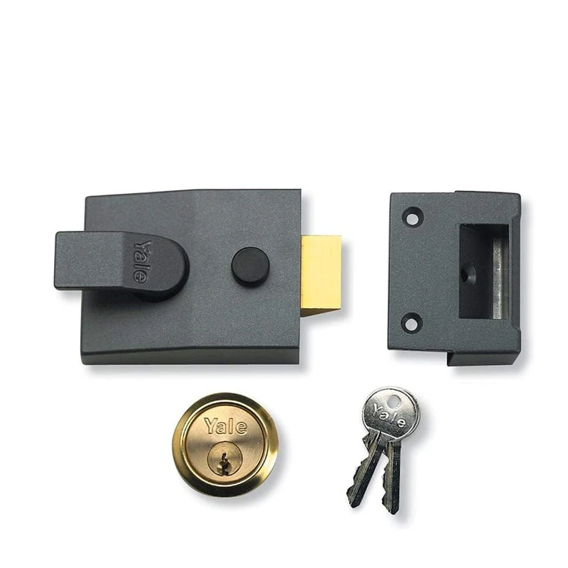 Yale B-88-DMG-PB-60 - Standard Nightlatch - 60mm - Dark Metallic /Polished Brass Finish - Standard Security