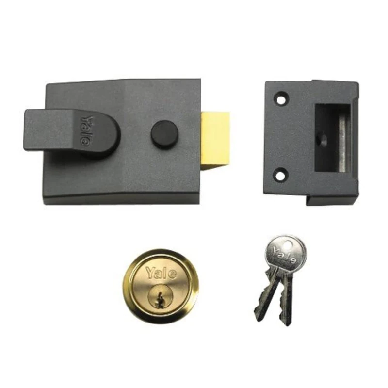 Yale B-88-DMG-SC-60 - Standard Nightlatch - 60mm - Dark Metallic / Chrome Finish - Standard Security - Image 1