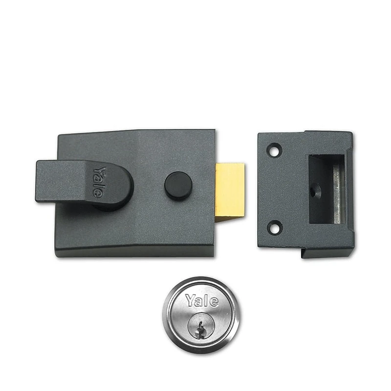 Yale Locks 89 Deadlock Nightlatch DMG Satin Chrome Cylinder 60 mm Backset Boxed