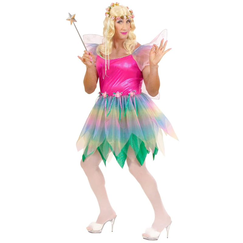 xL Rainbow Fairy Mens Costume Extra Large for Christmas Panto Nativity Fancy Dress