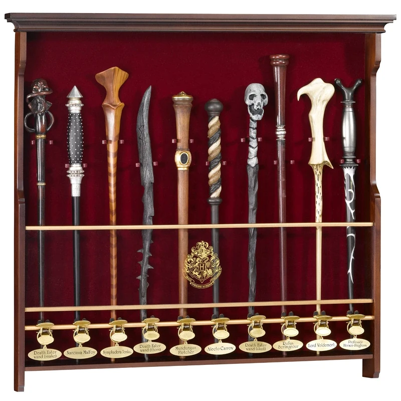 Harry Potter 10 Wand Wooden Display Case for 10 Wands (Not Included) - Officially Licensed Film Set Movie Props Gifts Merchandise by The Noble Collection