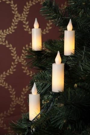Star 10-Piece Led Real Wax Flickering Candle Lightset with Transformer, Warm White