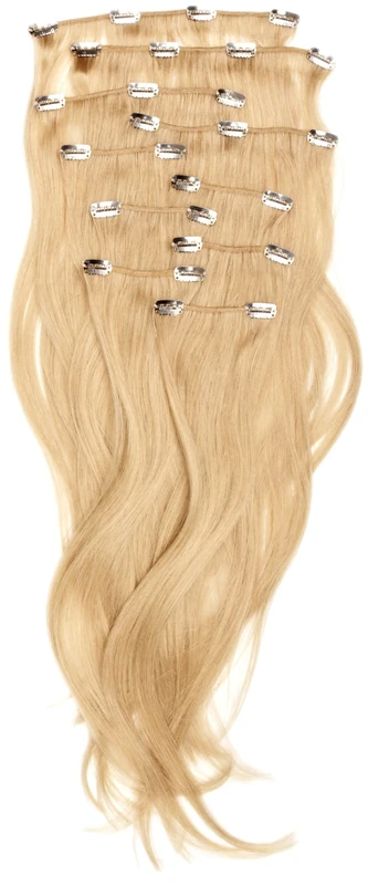 Love Hair Extensions Human Hair Silky Straight 10-Piece Full Head Set 18-inch Cream Blonde