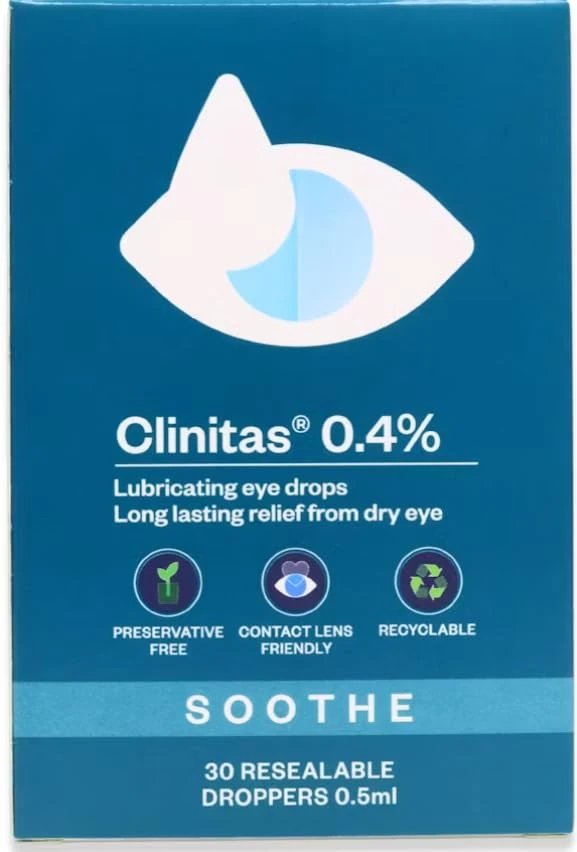 Clinitas Preservative Free Lubricant Eye Drops 30 x 0.5ml, White