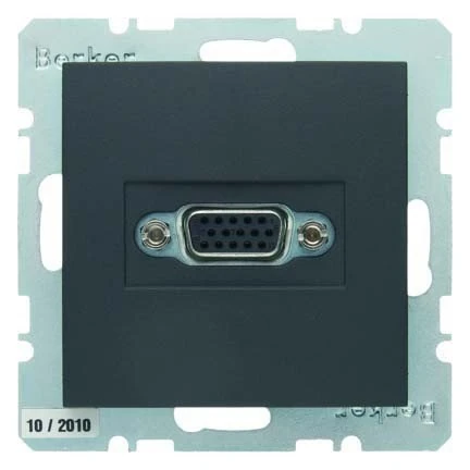 Hager – Toma VGA S-B with Screw Connector Anthracite Matt