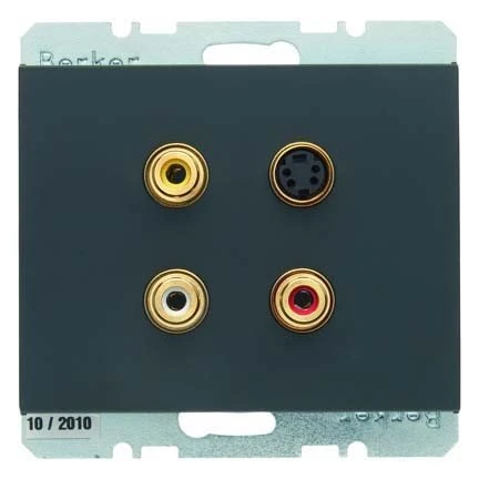 Hager K.1 – Takes 3 X Cinch/S-Video Anthracite Matt - Image 1