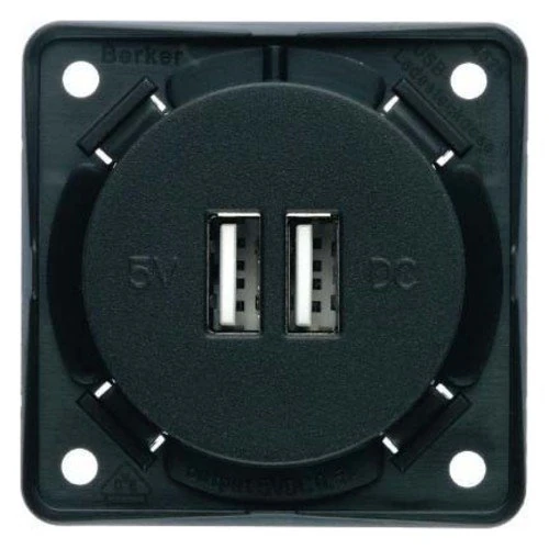 Hager – Toma USB Charging 230 V Anthracite Matt