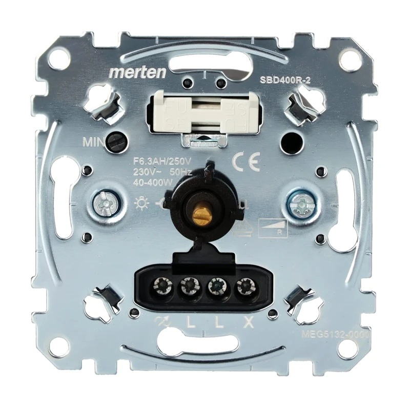 Merten MEG5132 Rotary Dimmer Insert for Ohmic Load with Pressure Switch 40 – 400 Watt