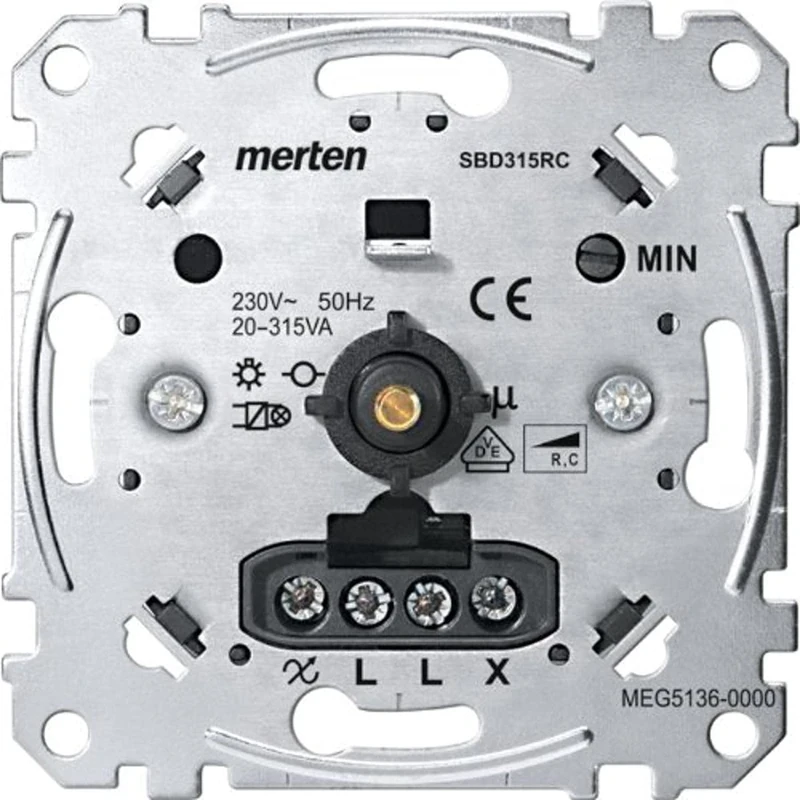 Merten MEG5136-0000 Rotary dimmer insert for capacitive load, 20-315 W
