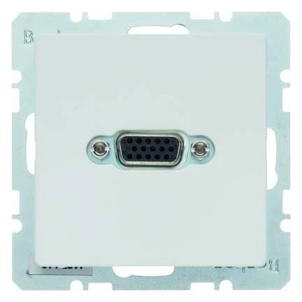 Hager q.1 Vga Socket with Screw Connector Polar White Velvet