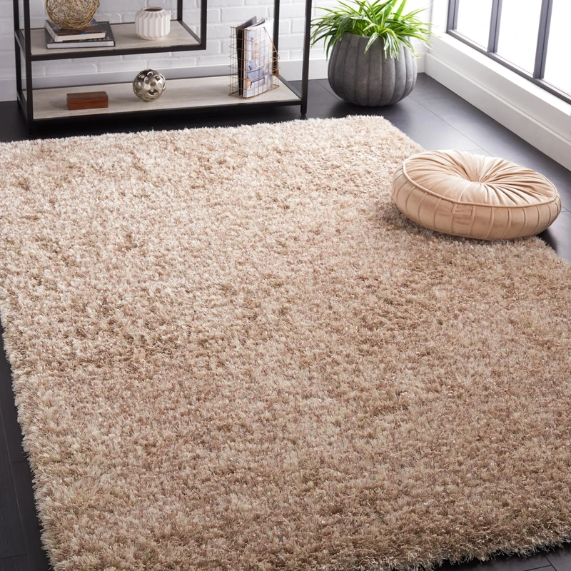 Safavieh Shaggy Indoor Woven Rectangle Area Rug, Malibu Shag Collection, MLS431, in White, 152 X 244 cm for Living Room, Bedroom or Any Indoor Space