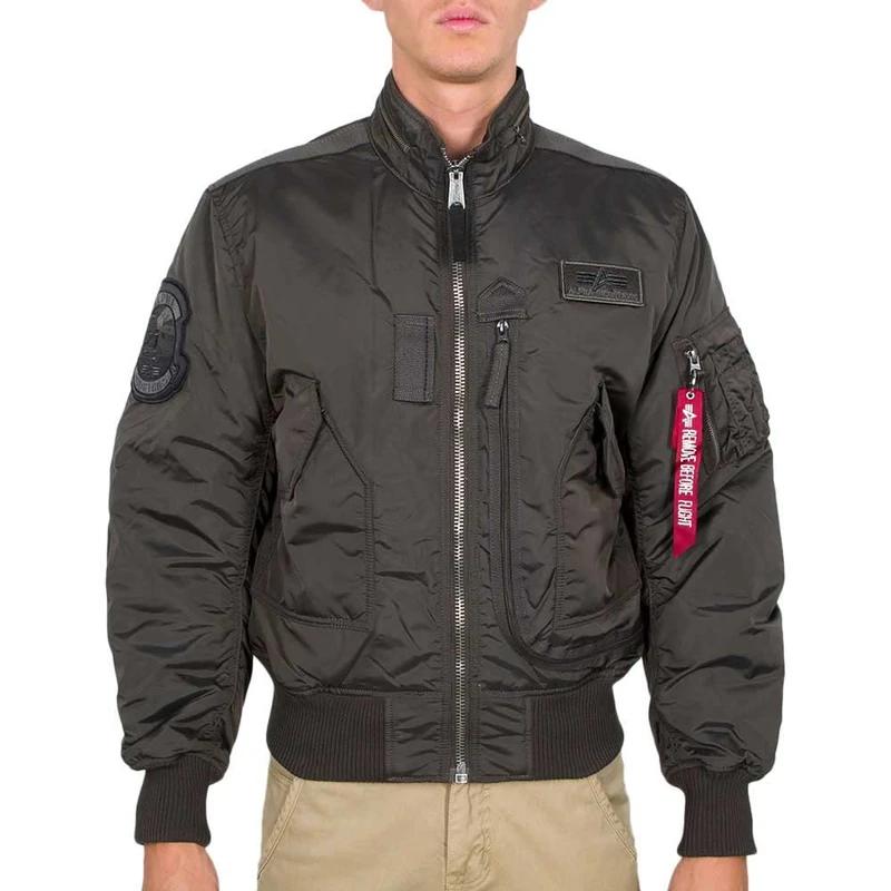 Alpha Industries Engine Bomber Jacket for Men Rep.Grey