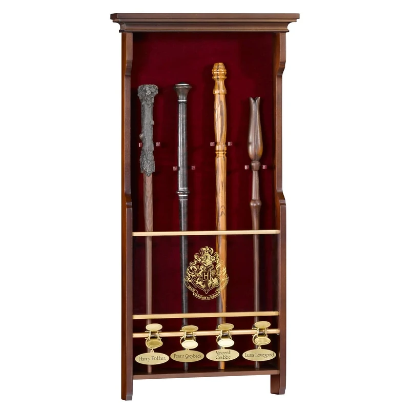 The Noble Collection Harry Potter 4 Wand Display - Wooden Display Case for 4 Wands (Not Included) - Officially Licensed Film Set Movie Props Gifts Merchandise