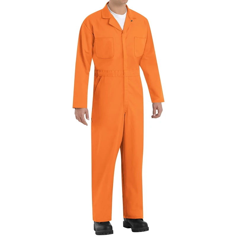 Red Kap Men's Twill Action Back Coverall with Chest Pockets Work Utility, Orange, 42