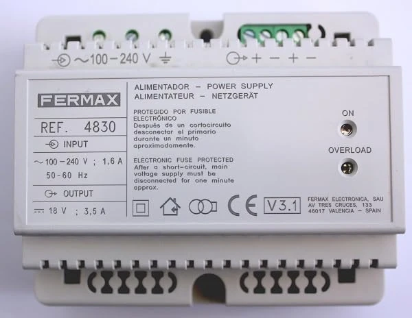 Fermax 4830 – Feeder 18 vdc-3,5 a DIN6 - Image 1