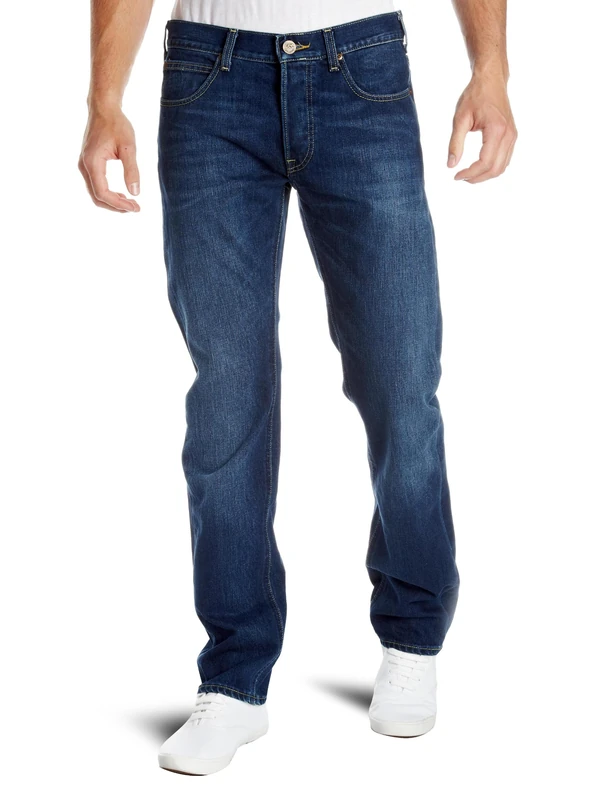 Lee Men's Daren Zip Fly Straight Jeans, Blue Roots, 32W x 34L