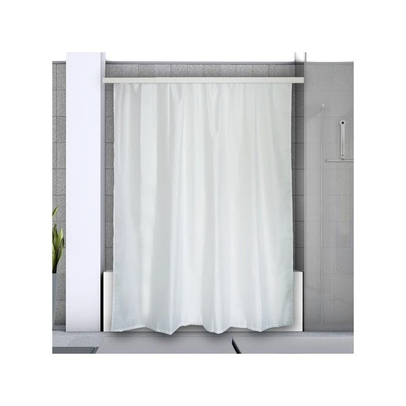 Spirella Surprise Corner Enclosure Shower Curtain Rail Oval Profile With Hidden Track Enclosure Size 90 cm x 90 cm Diameter 40 mm x 17 mm, Aluminium White