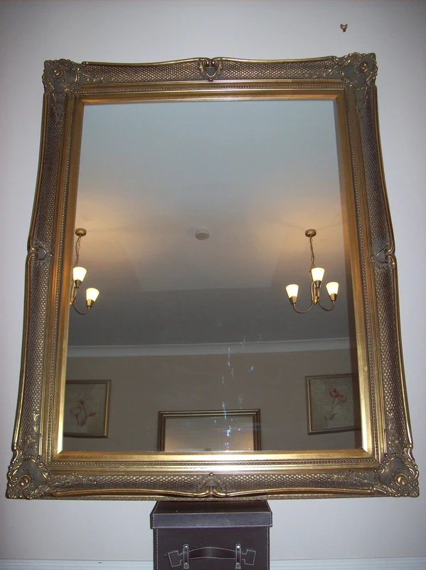 Huge & Imposing Fabulous ANTIQUE GOLD Overmantle or Wall Mirror with Deep Ornate Frame and complete with Premium Quality Pilkington's Glass - Overall Size: 48 inches x 60 inches (122cm x 152cm)