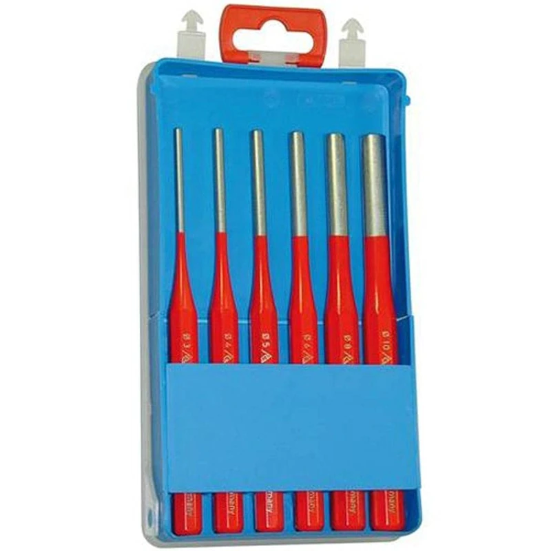 Rennsteig 425 500 6 "Exclusive" Parallel Pin Punch Set in Plastic Case, Red