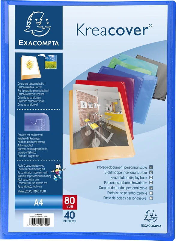 Exacompta 12 display books Kreacover Chromaline 40 pockets assorted