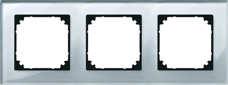 Merten 489360 M-Plan Real Glass Frame, 3 Parts, Diamond Silver