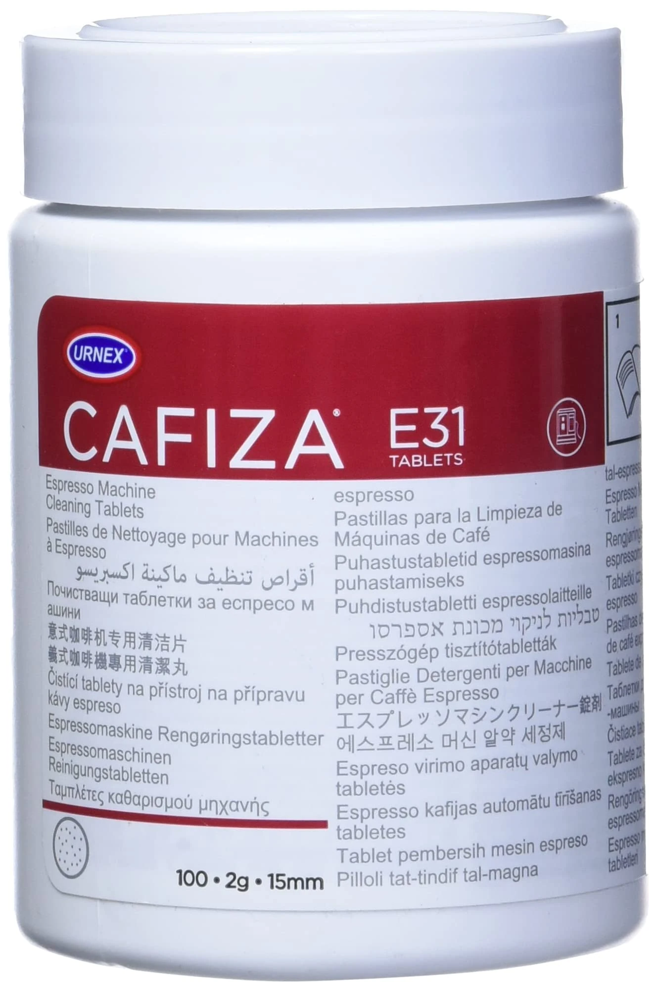 Urnex Cafiza Espresso Machine Cleaning Tablets, Pack of 100