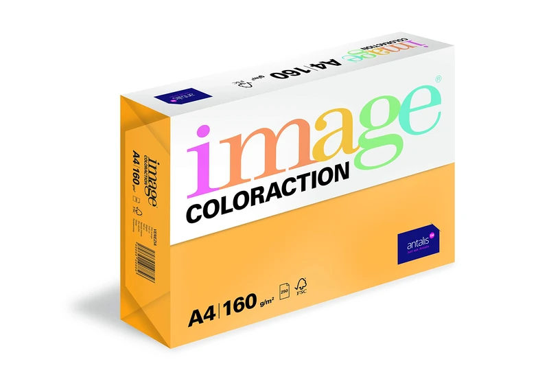 Image Coloraction A4 210 x 297 mm 160 gm2/210 Micron FSC4 Printing Paper - Mid Orange