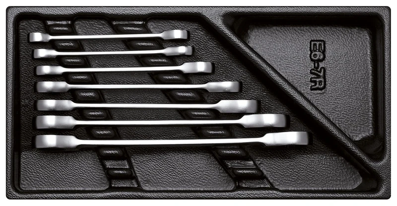 Carolus Double Ring Ratchet Spanner Set 7 Pieces in 1/3 Module 2020.715