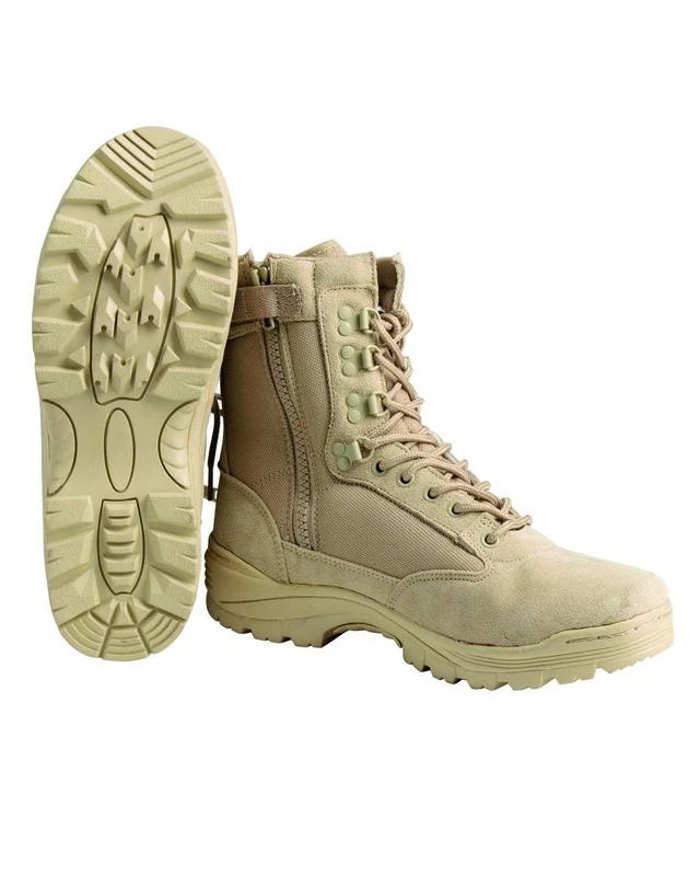 Tactical Army Boot with YKK Zipper, 45 (UK 10.5), Khaki
