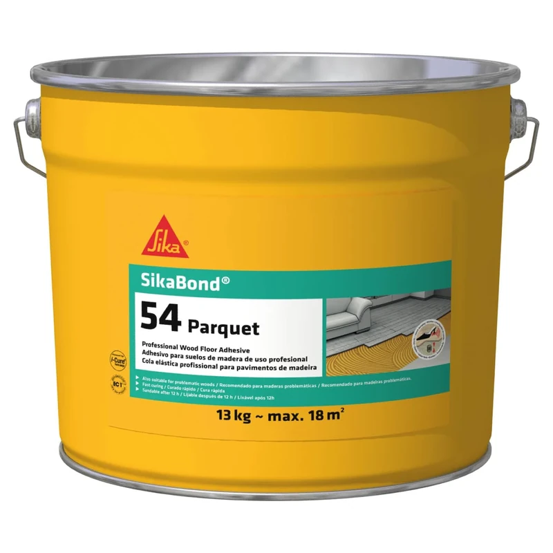 Sika – SikaBond 54 Professional – Parquet Wood Floor Adhesive – Fast Curing – Solvent Free – Interior Use Only – Beige – 13kg
