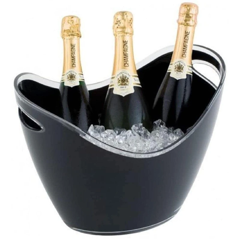 APS 36054 Champagne Wine Ice Bucket, 35 x 27 cm, Black