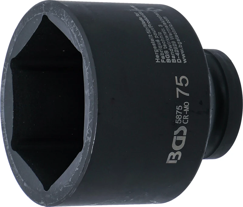 BGS 5875 | Impact Socket, Hexagon | 25 mm (1") Drive | 75 mm