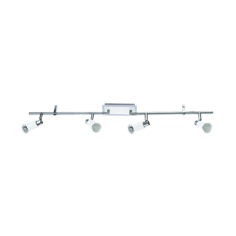 Eglo LED Eridan Model 90834 Wall Ceiling Light 4 Bulbs, Steel, Chrome, White Gloss) Includes 4 x GU10 LED 3 W 720 lm Bulb Included/Length: 885 MM, Width 70 mm 90835 E - Image 1