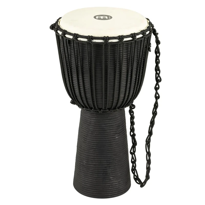 Meinl Percussion Rope River Djembe - Large Handdrum - With Goat Head - Diameter 12 Inches - Mahogany, Black (HDJ3-L)